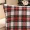 Christmas Set of 2 Scottish Tartan Throw Pillow Covers Farmhouse Classic Plaid Decorative Couch Pillows Home Decor for Sofa Living Room Bed 18x18 Inch, Red and White